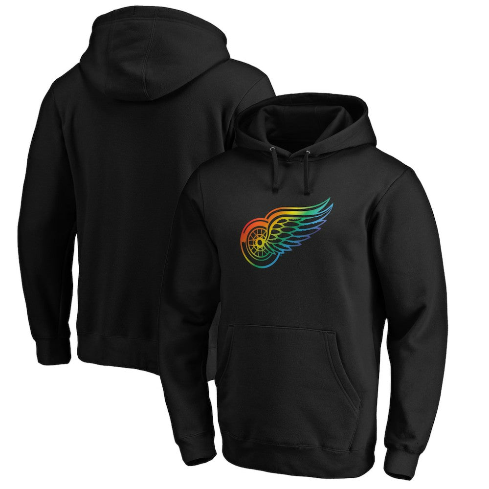 Detroit Red Wings Team Pride Logo Pullover Hoodie - Black | NHL online