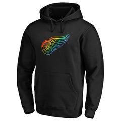 Detroit Red Wings Team Pride Logo Pullover Hoodie - Black | NHL online