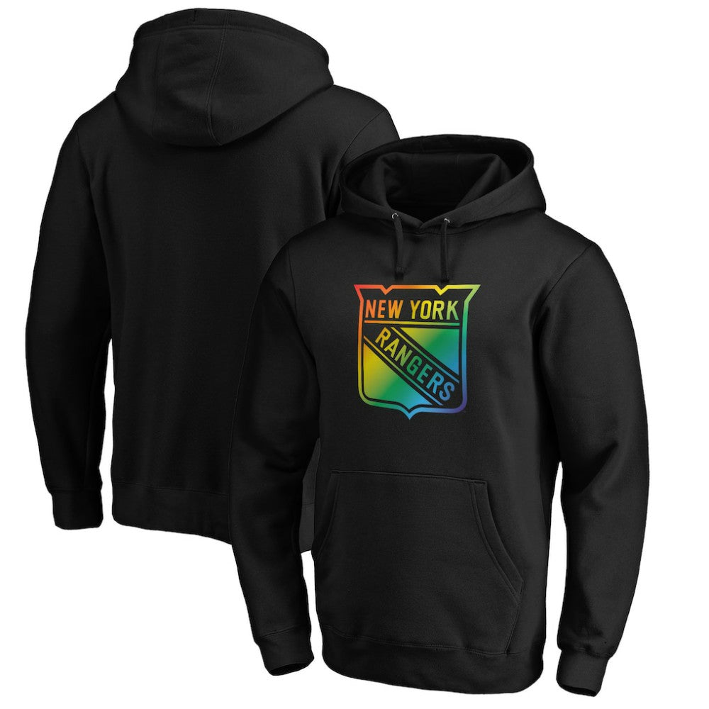 New York Rangers Team Pride Logo Pullover Hoodie - Black | NHL Clearance