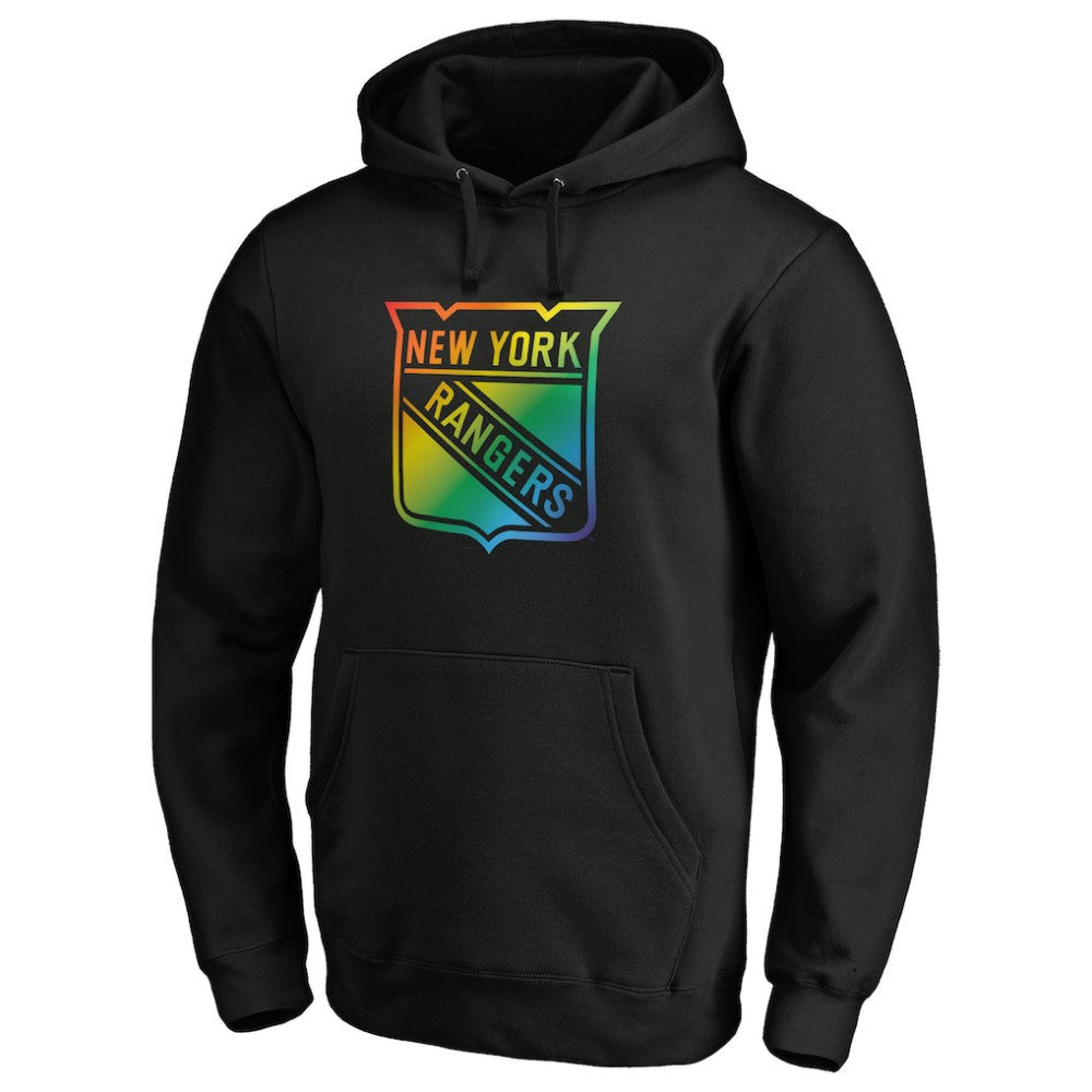 New York Rangers Team Pride Logo Pullover Hoodie - Black | NHL Clearance