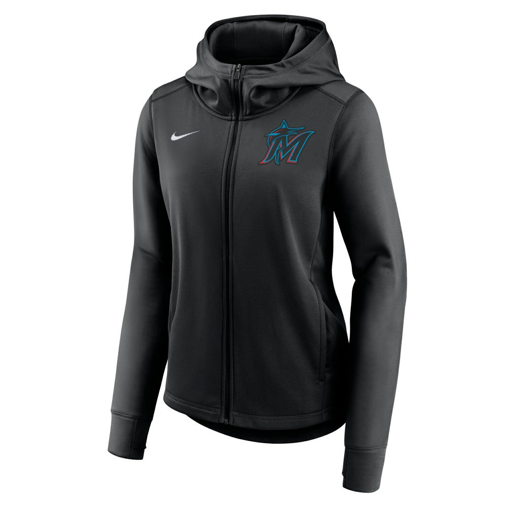 Miami Marlins Nike Women's Authentic Collection Baseball Performance Full-Zip Hoodie Discount