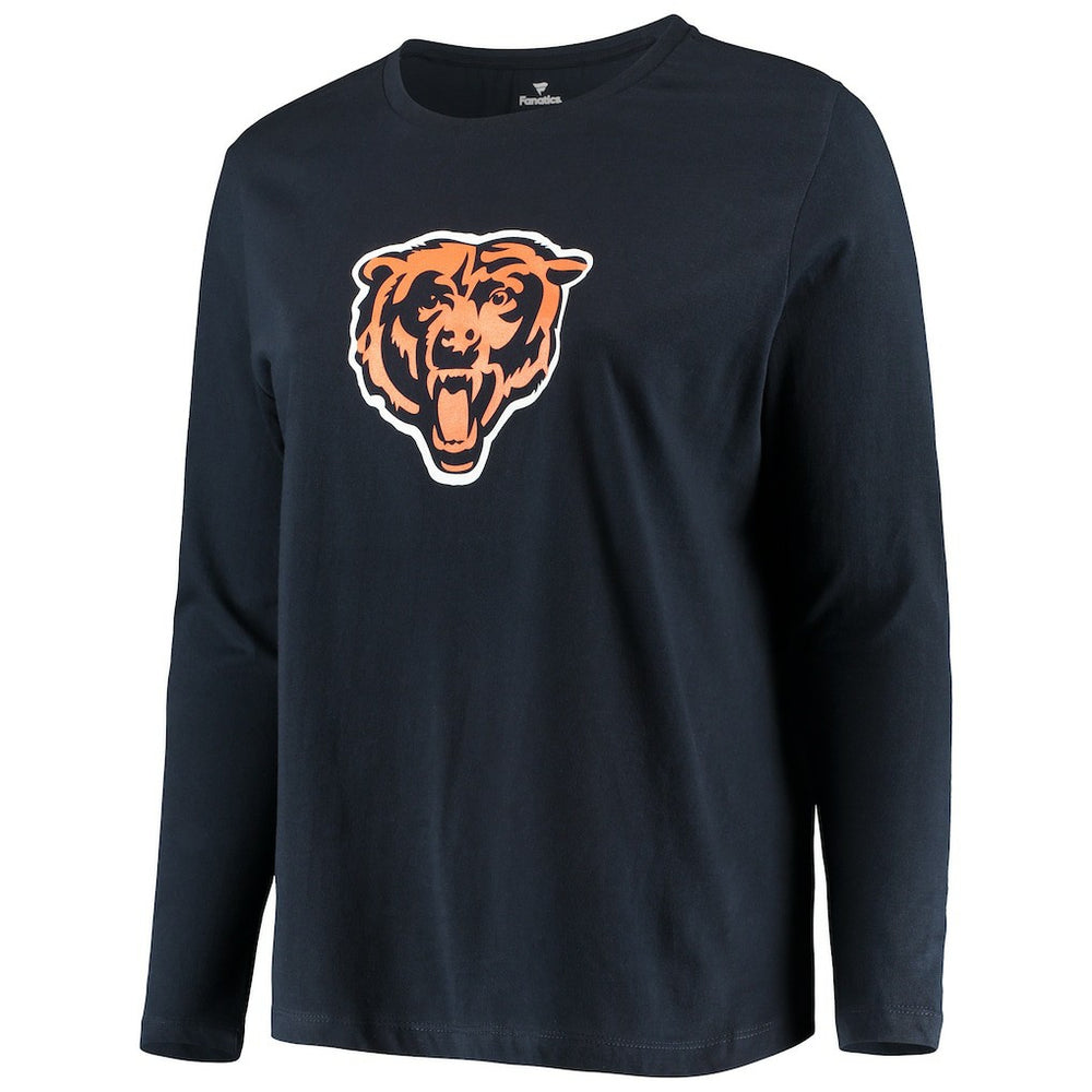 Chicago Bears Women's Plus Size Primary Logo Long Sleeve Scoop Neck T-Shirt - Navy - Fanatics