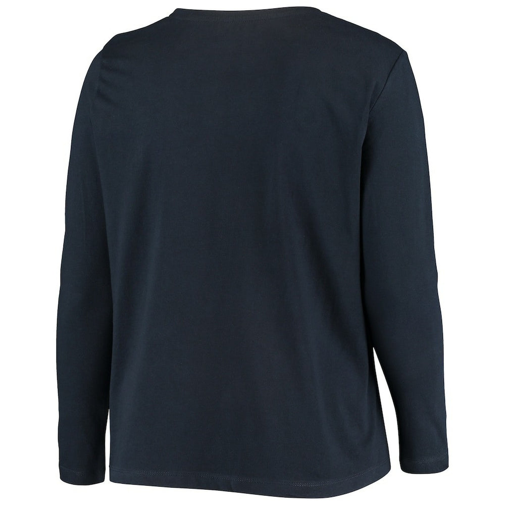 Chicago Bears Women's Plus Size Primary Logo Long Sleeve Scoop Neck T-Shirt - Navy - Fanatics