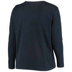 Chicago Bears Women's Plus Size Primary Logo Long Sleeve Scoop Neck T-Shirt - Navy - Fanatics
