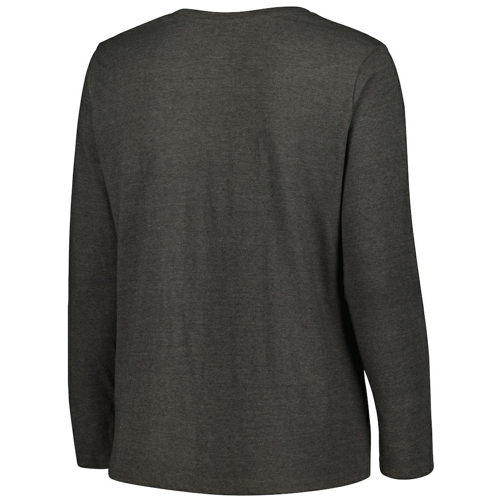 Cleveland Browns Women's Plus Size Primary Logo Long Sleeve Scoop Neck T-Shirt - Charcoal - Fanatics
