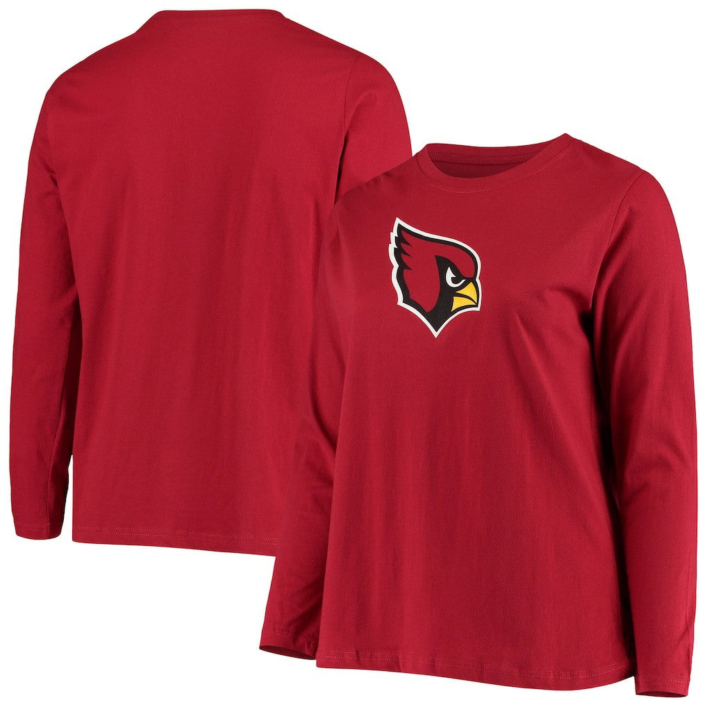 Arizona Cardinals Women's Plus Size Primary Logo Long Sleeve Scoop Neck T-Shirt - Cardinal - Fanatics