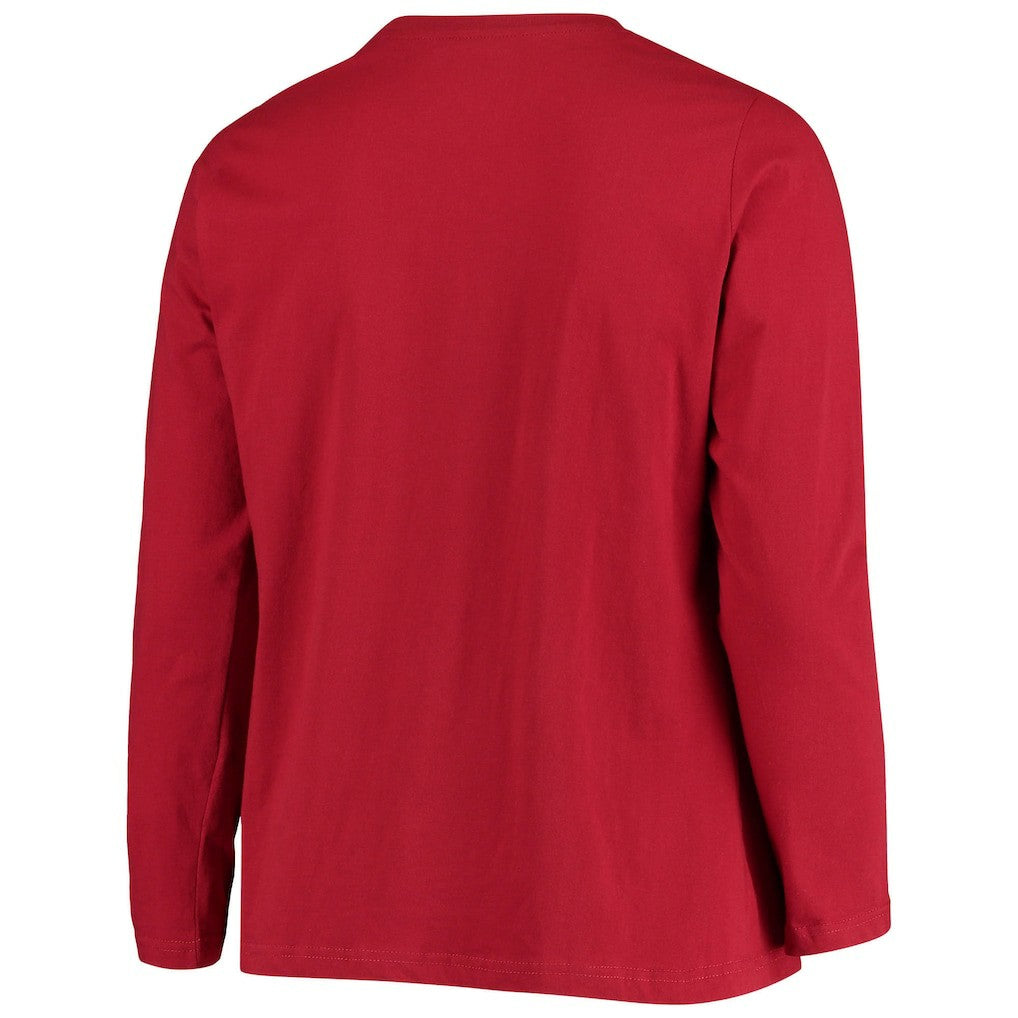 Arizona Cardinals Women's Plus Size Primary Logo Long Sleeve Scoop Neck T-Shirt - Cardinal - Fanatics