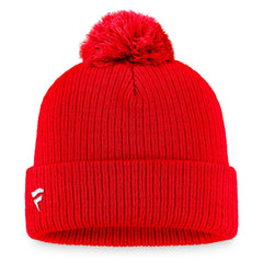 Chicago Blackhawks Fanatics Primary Logo Cuffed Knit Hat with Pom - Red | Fanatics discount