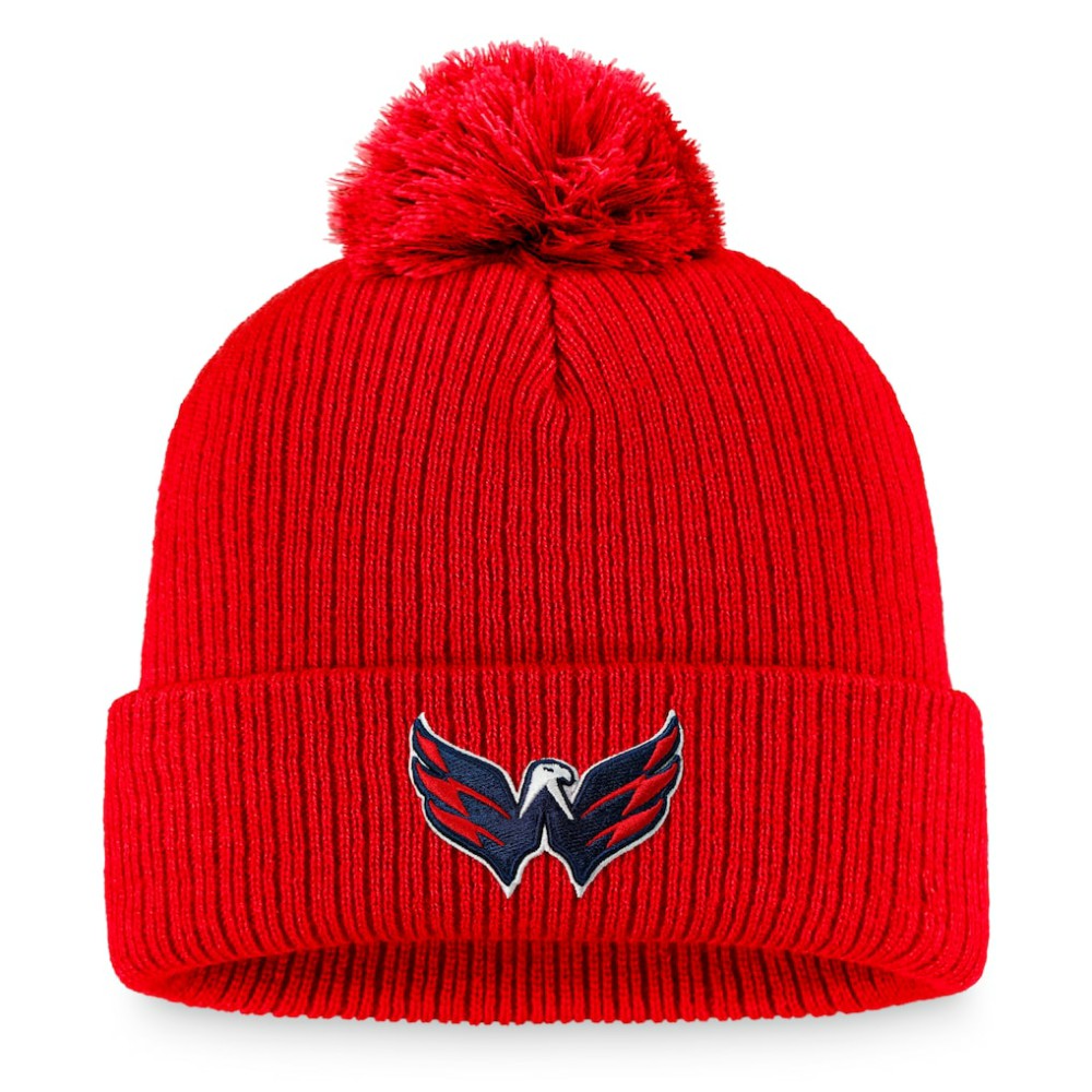 Washington Capitals Fanatics Primary Logo Cuffed Knit Hat with Pom - Red | Fanatics near me