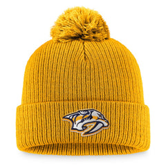 Nashville Predators Fanatics Primary Logo Cuffed Knit Hat with Pom - Gold | Fanatics Clearance