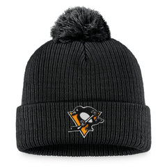 Pittsburgh Penguins Fanatics Primary Logo Cuffed Knit Hat with Pom - Black | Fanatics sale