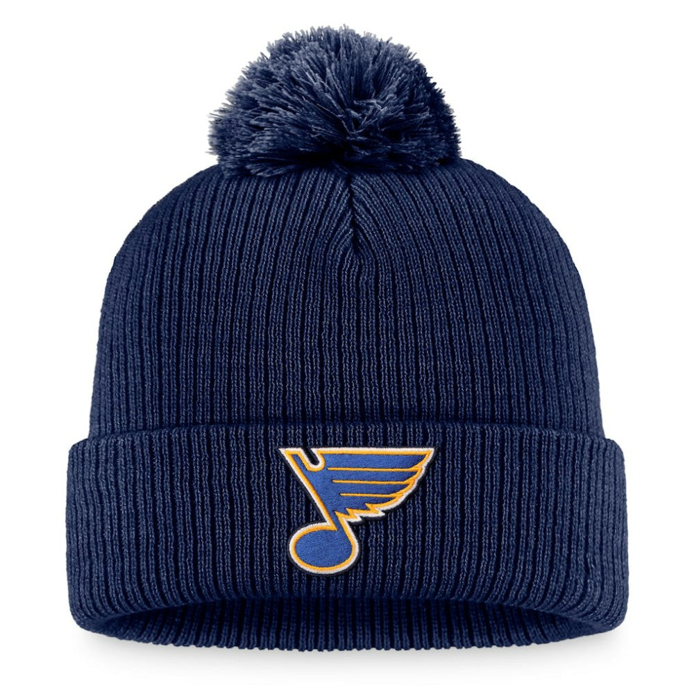 St. Louis Blues Fanatics Primary Logo Cuffed Knit Hat with Pom - Navy | Fanatics discount