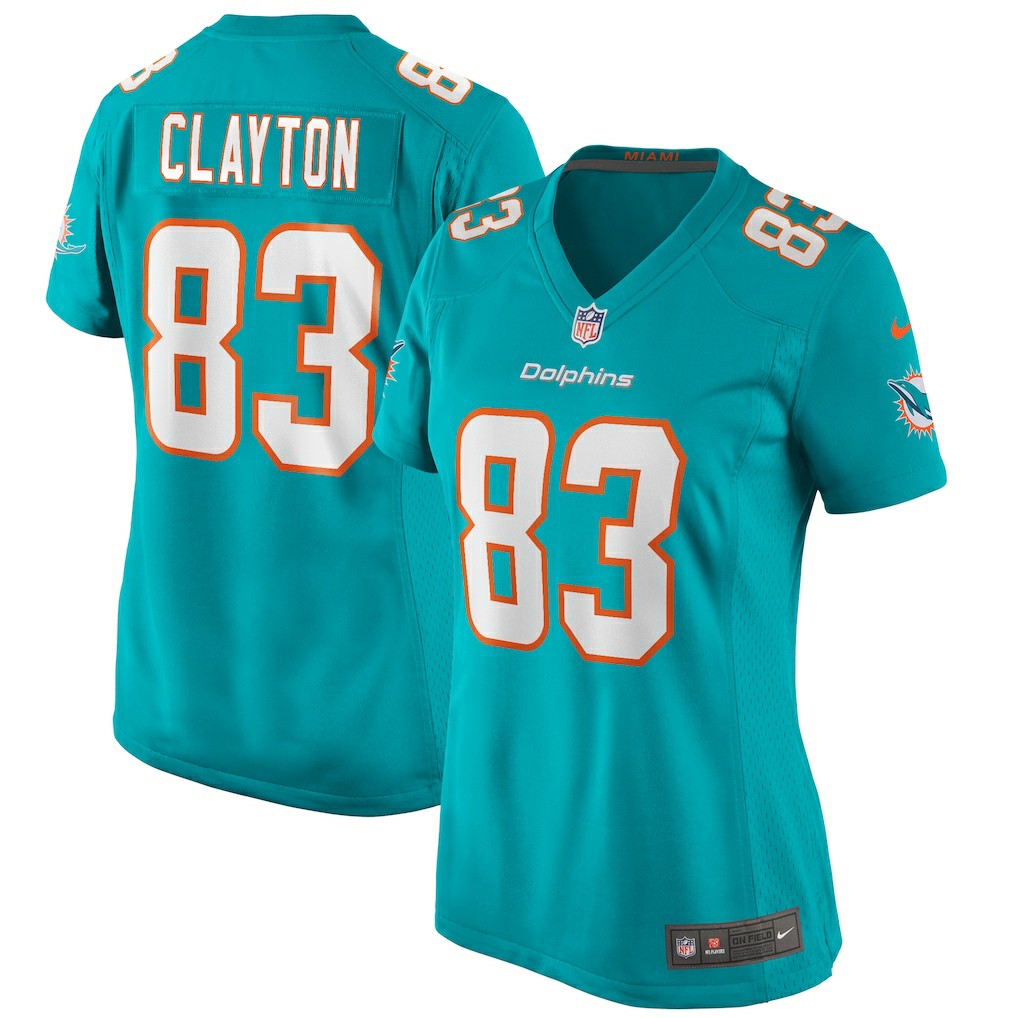 Mark Clayton Miami Dolphins Women's Game Retired Player Jersey - Aqua - Nike