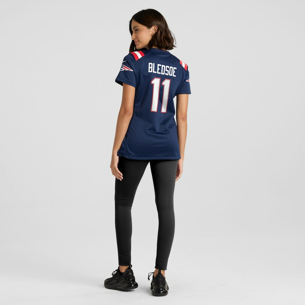Drew Bledsoe New England Patriots Women's Game Retired Player Jersey - Navy - Nike