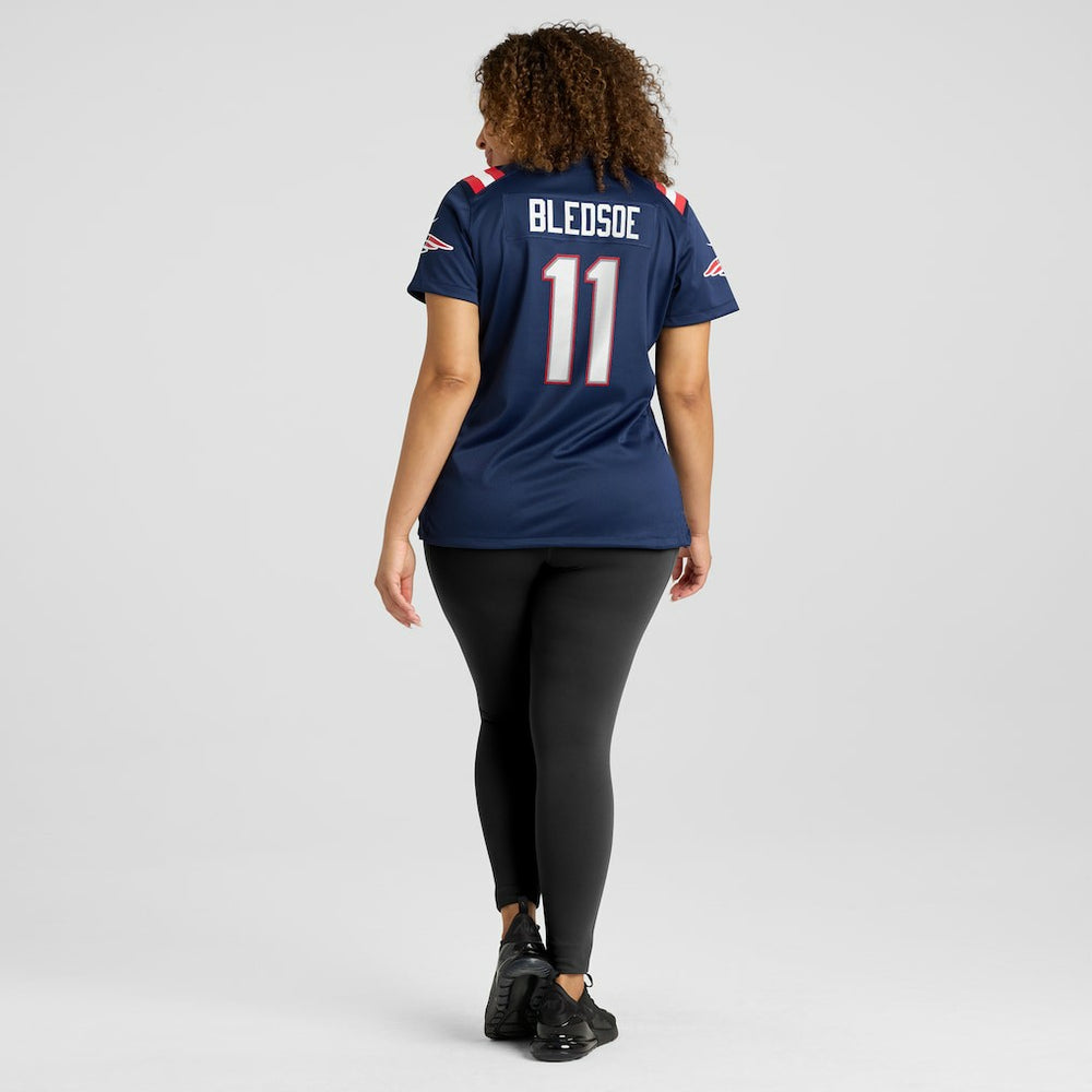 Drew Bledsoe New England Patriots Women's Game Retired Player Jersey - Navy - Nike