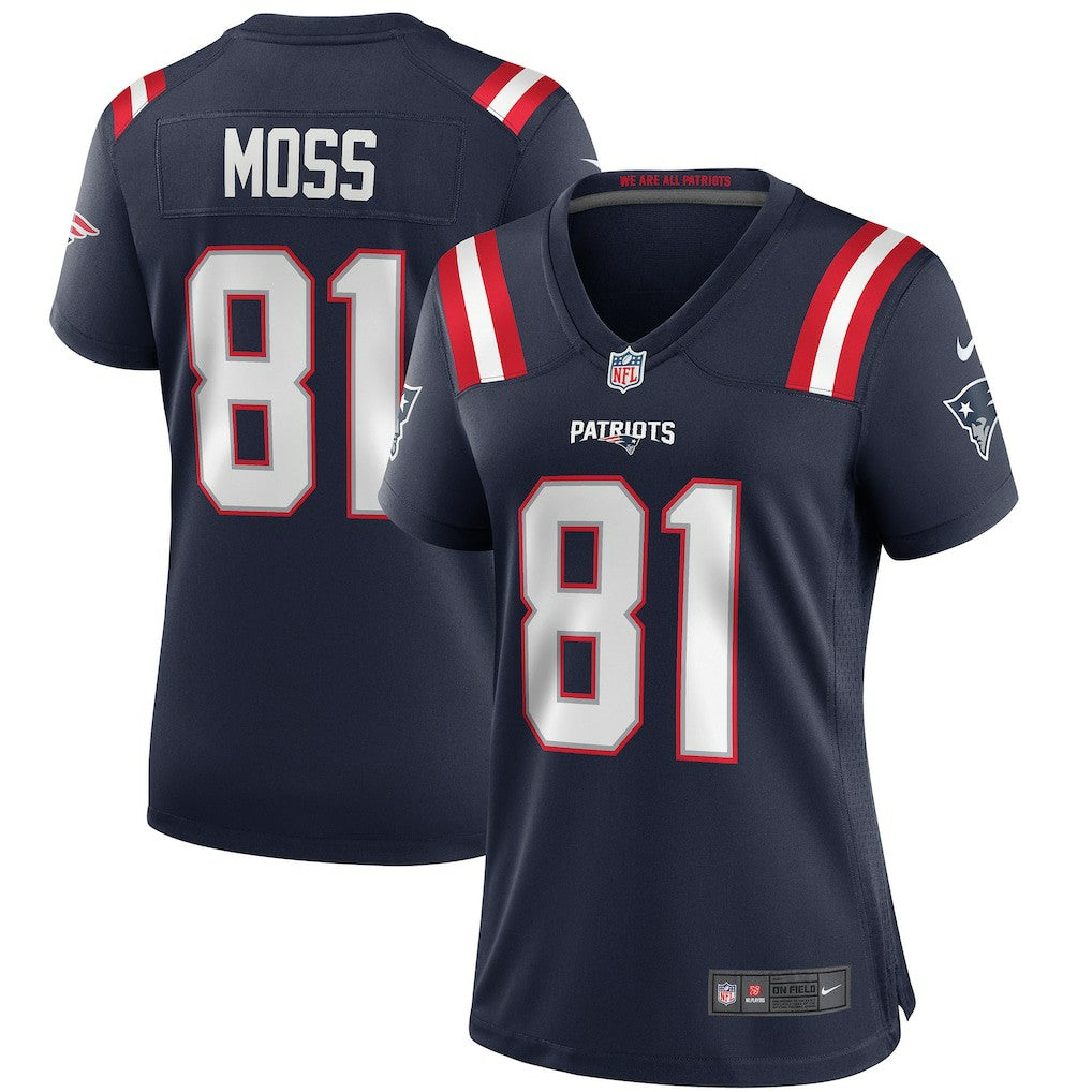 Randy Moss New England Patriots Women's Game Retired Player Jersey - Navy - Nike