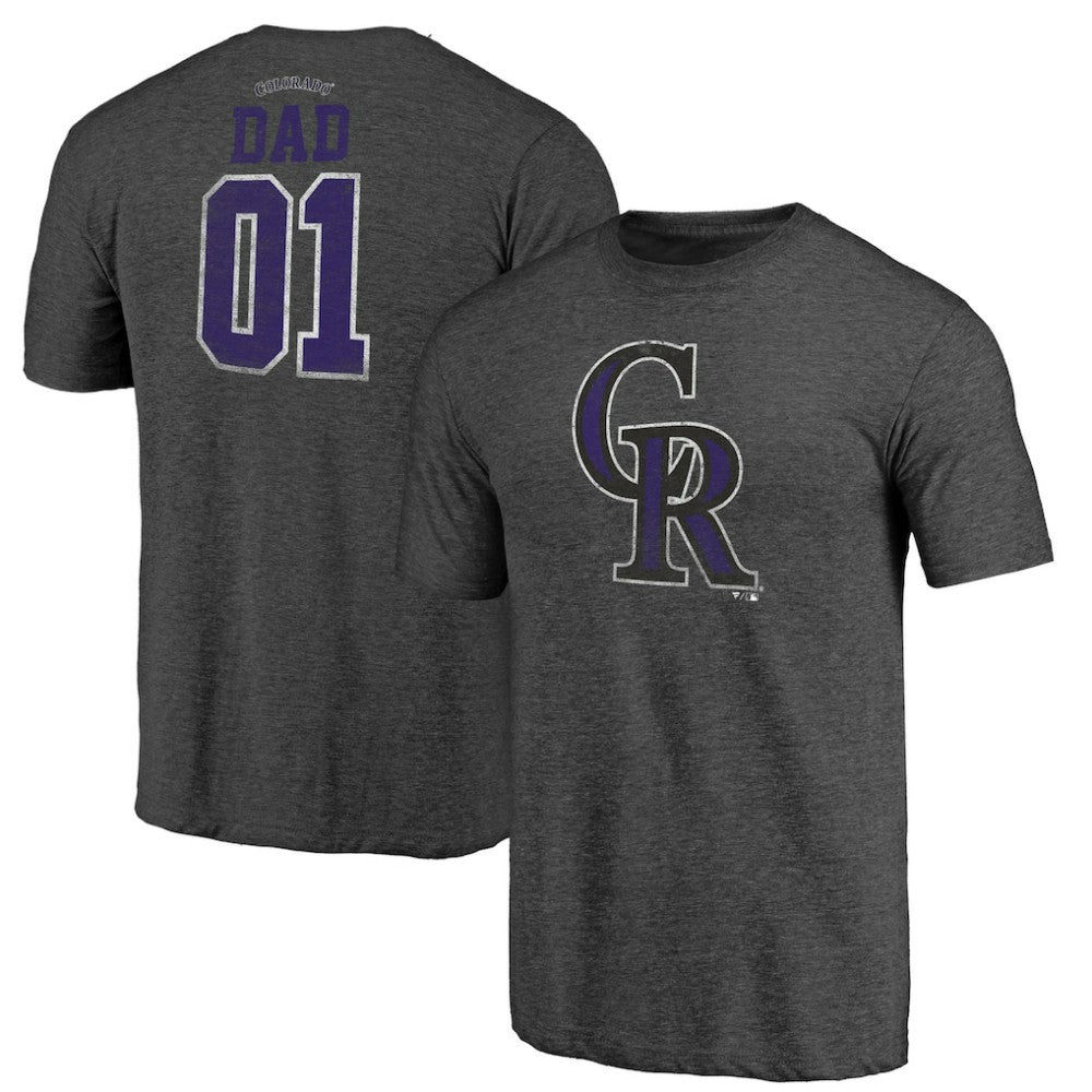 Colorado Rockies Father's Day Greatest Dad Tri-Blend T-Shirt for sale