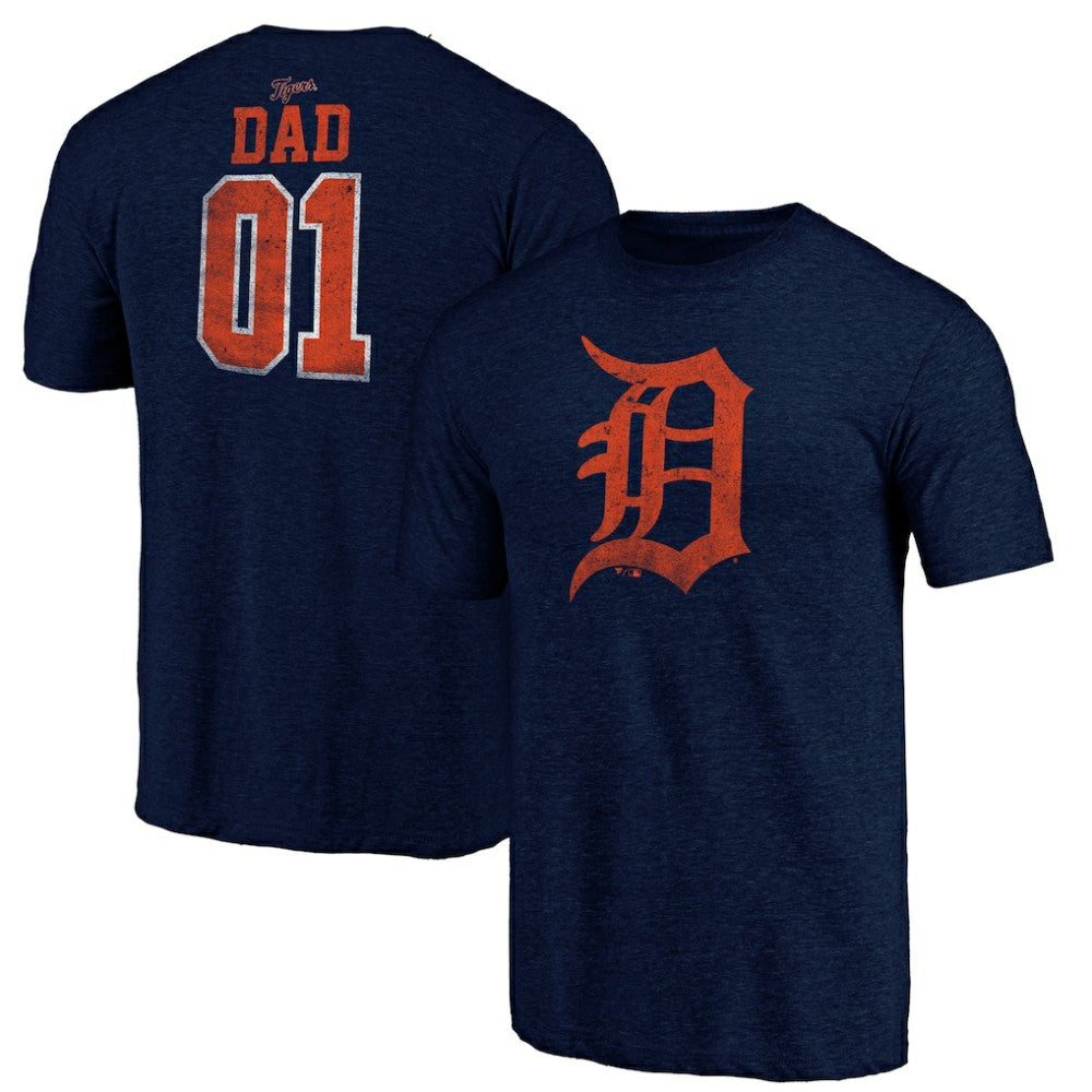 Detroit Tigers Father's Day Greatest Dad Tri-Blend T-Shirt Discount