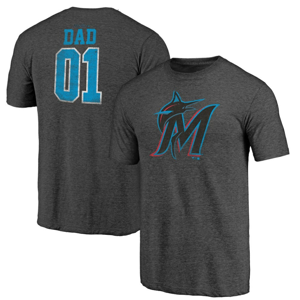 Miami Marlins Father's Day Greatest Dad Tri-Blend T-Shirt Near Me