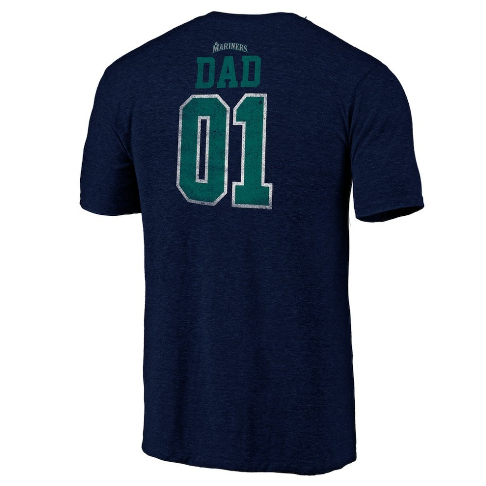 Seattle Mariners Father's Day Greatest Dad Tri-Blend T-Shirt for sale