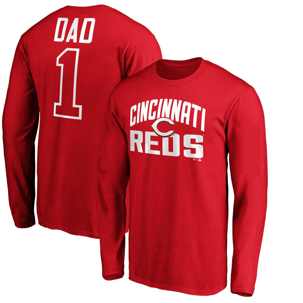 Cincinnati Reds Father's Day #1 Dad Long Sleeve T-Shirt Near Me