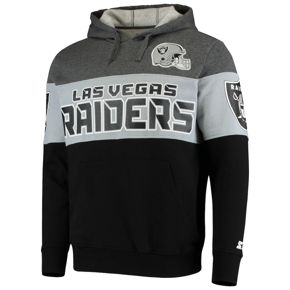 Las Vegas Raiders Starter Extreme Fireballer Pullover Hoodie - Heathered Gray/Silver - NFL