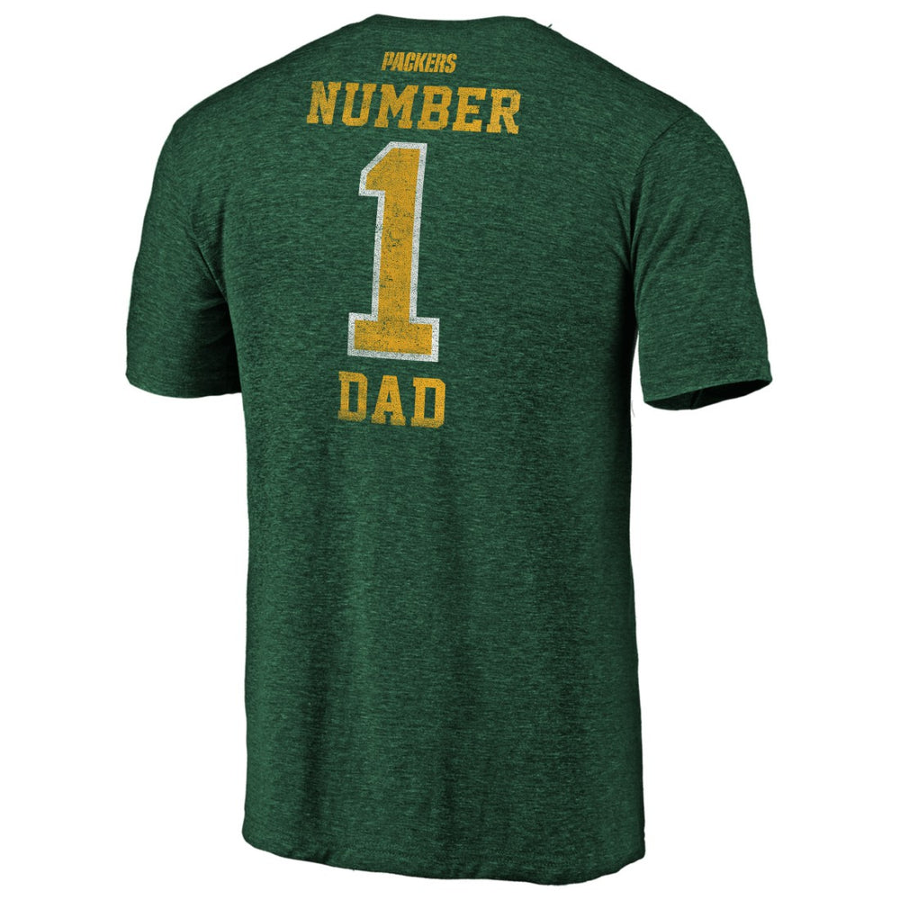 Green Bay Packers #1 Dad Team Logo T-Shirt - Green - NFL