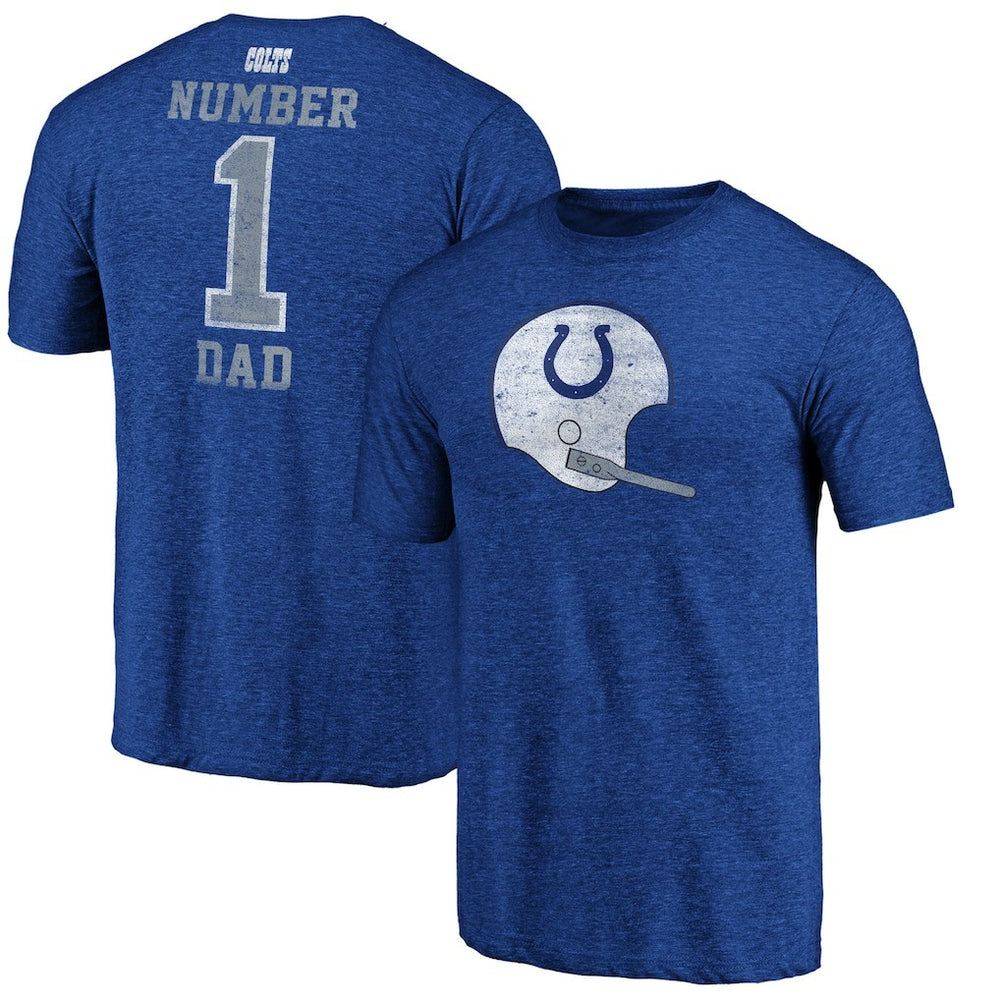 Indianapolis Colts #1 Dad Team Logo T-Shirt - Royal - NFL
