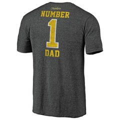 Pittsburgh Steelers #1 Dad Team Logo T-Shirt - Charcoal - NFL