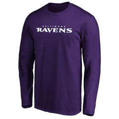 Baltimore Ravens #1 Dad Long Sleeve Team Logo T-Shirt - Purple - NFL