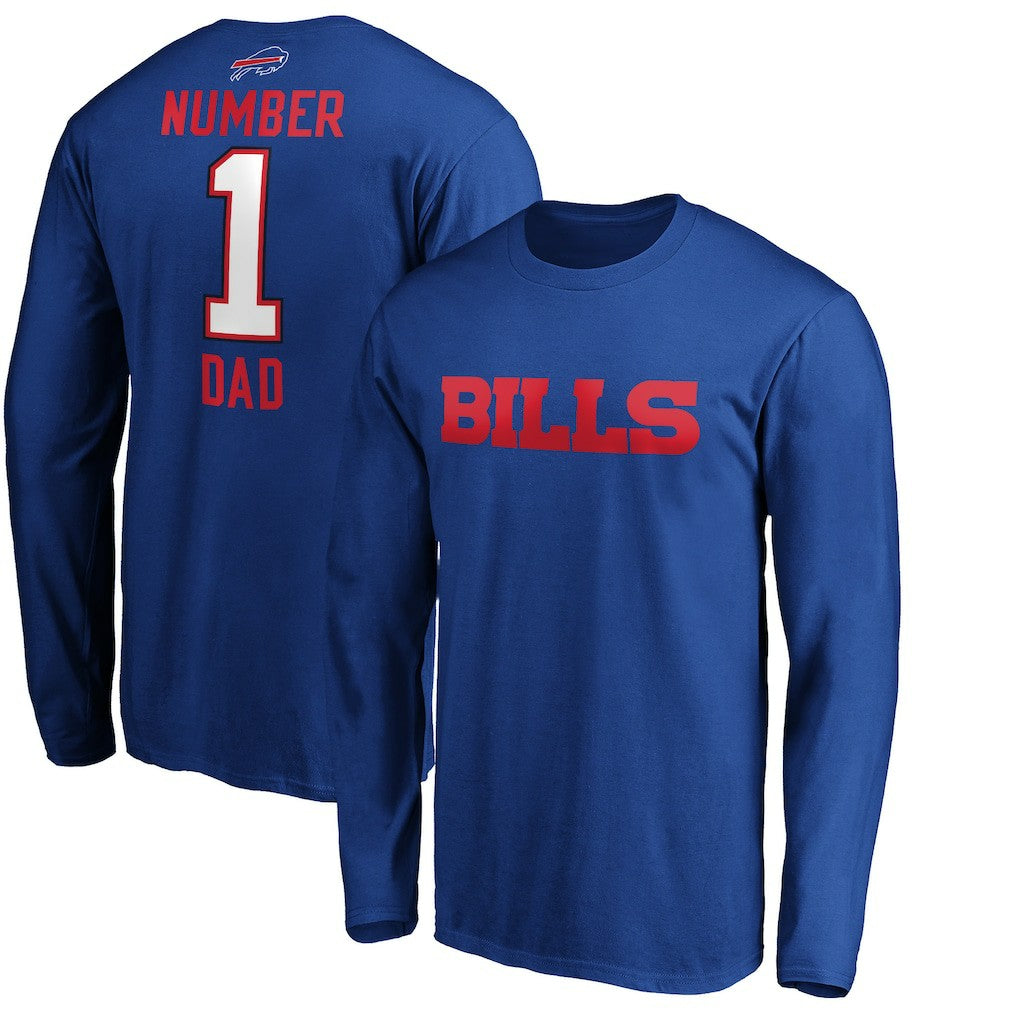 Buffalo Bills #1 Dad Long Sleeve Team Logo T-Shirt - Royal - NFL