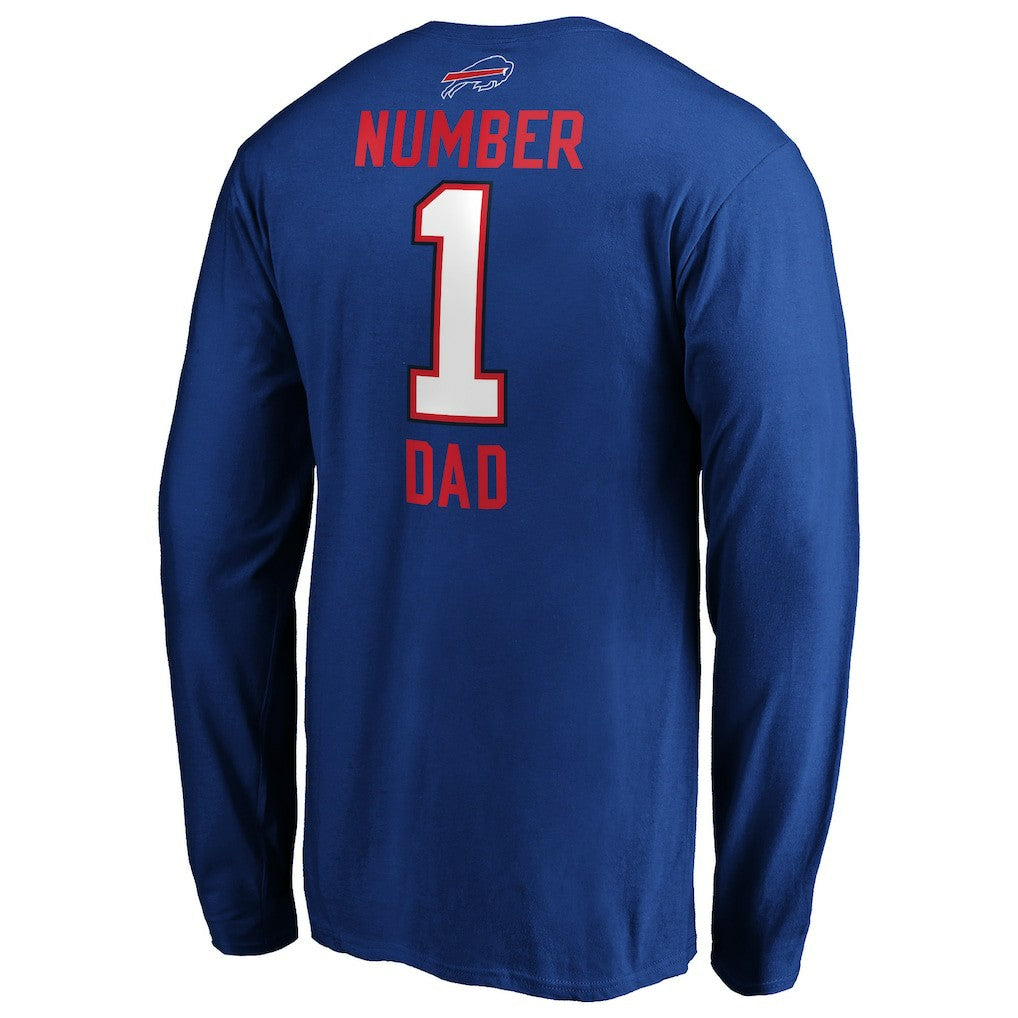 Buffalo Bills #1 Dad Long Sleeve Team Logo T-Shirt - Royal - NFL