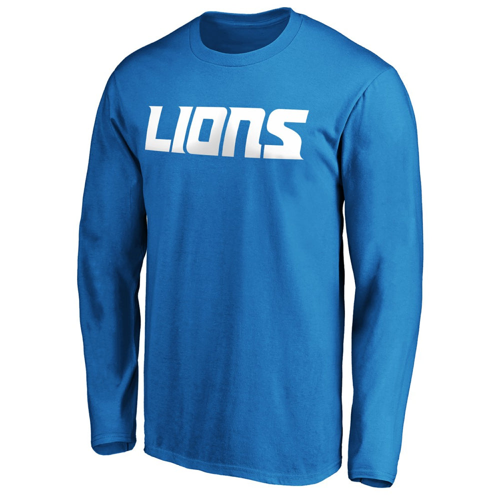 Detroit Lions #1 Dad Long Sleeve Team Logo T-Shirt - Blue - NFL