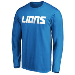Detroit Lions #1 Dad Long Sleeve Team Logo T-Shirt - Blue - NFL