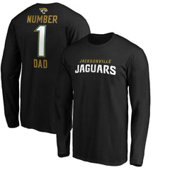 Jacksonville Jaguars #1 Dad Long Sleeve Team Logo T-Shirt - Black - NFL