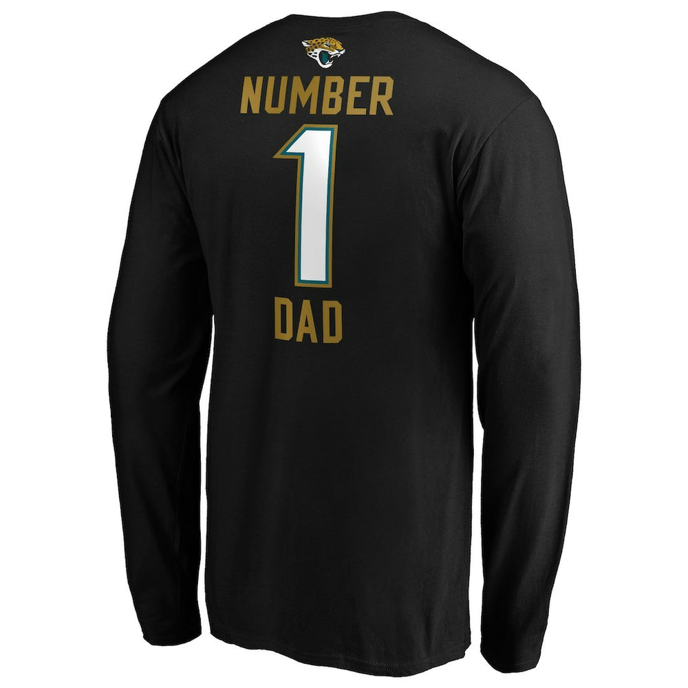 Jacksonville Jaguars #1 Dad Long Sleeve Team Logo T-Shirt - Black - NFL