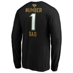 Jacksonville Jaguars #1 Dad Long Sleeve Team Logo T-Shirt - Black - NFL