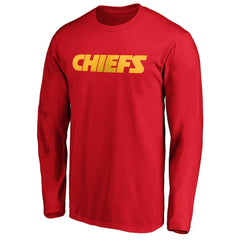 Kansas City Chiefs #1 Dad Long Sleeve Team Logo T-Shirt - Red - NFL