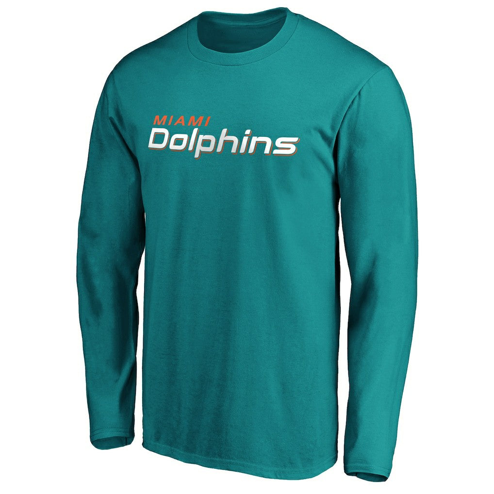 Miami Dolphins #1 Dad Long Sleeve Team Logo T-Shirt - Aqua - NFL