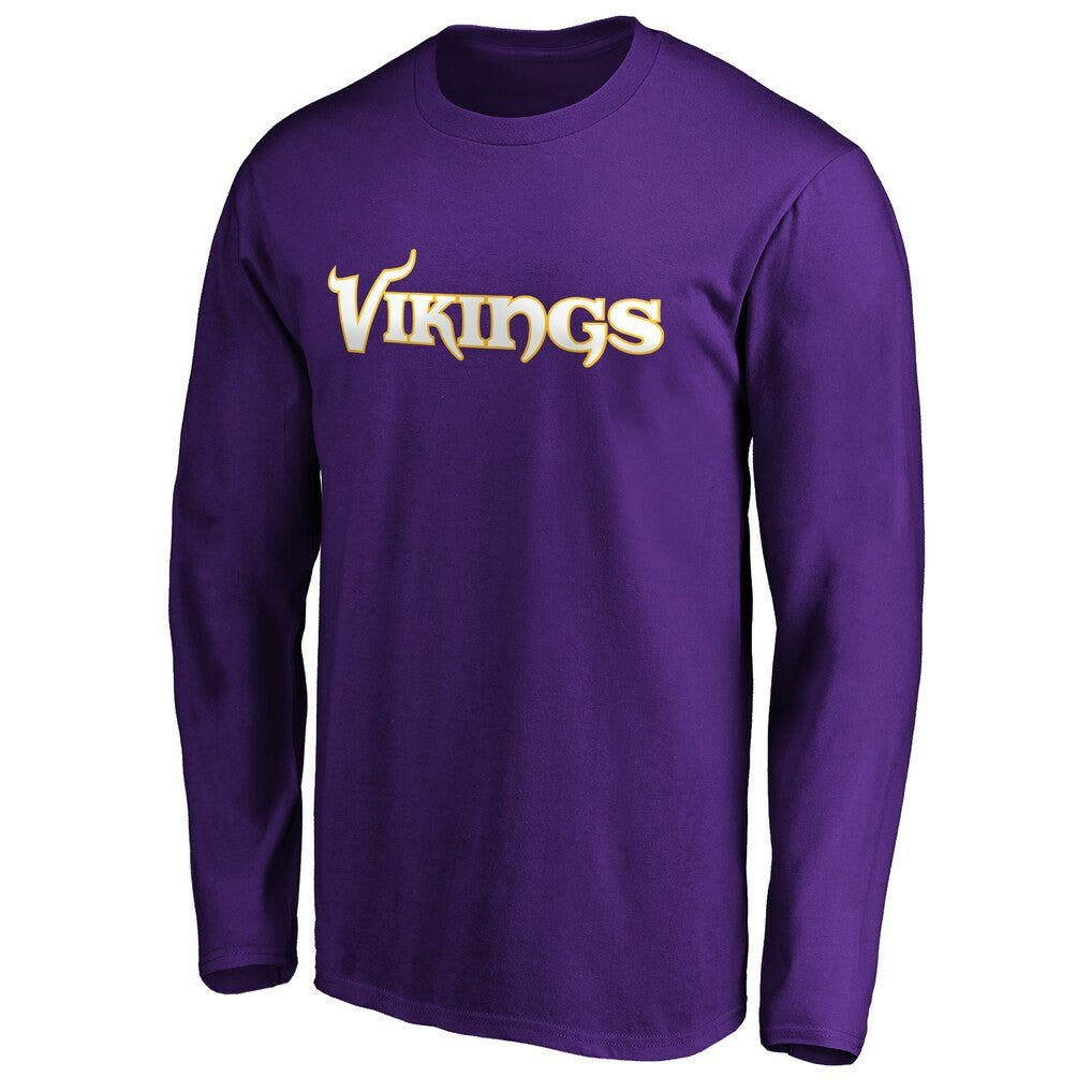 Minnesota Vikings #1 Dad Long Sleeve Team Logo T-Shirt - Purple - NFL