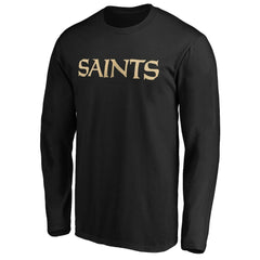 New Orleans Saints #1 Dad Long Sleeve Team Logo T-Shirt - Black - NFL