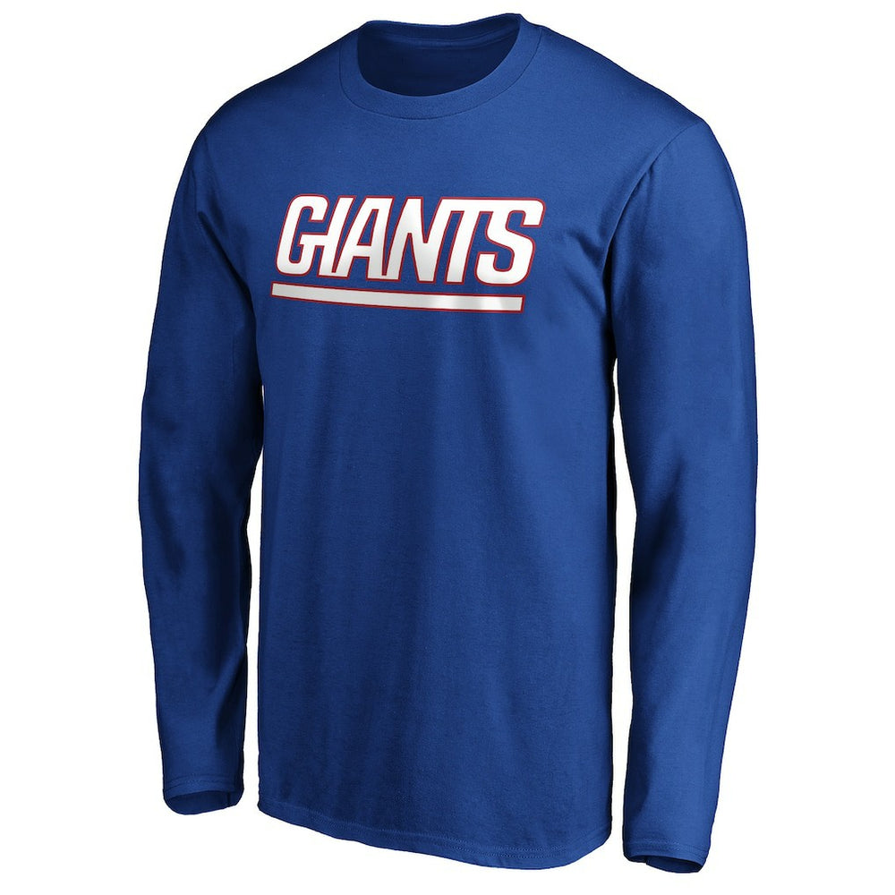 New York Giants #1 Dad Long Sleeve Team Logo T-Shirt - Royal - NFL