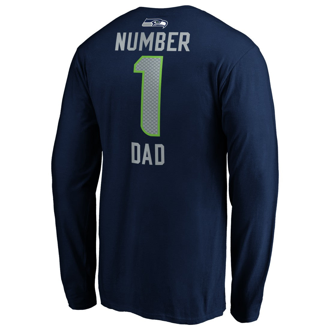 Seattle Seahawks #1 Dad Long Sleeve Team Logo T-Shirt - College Navy - NFL