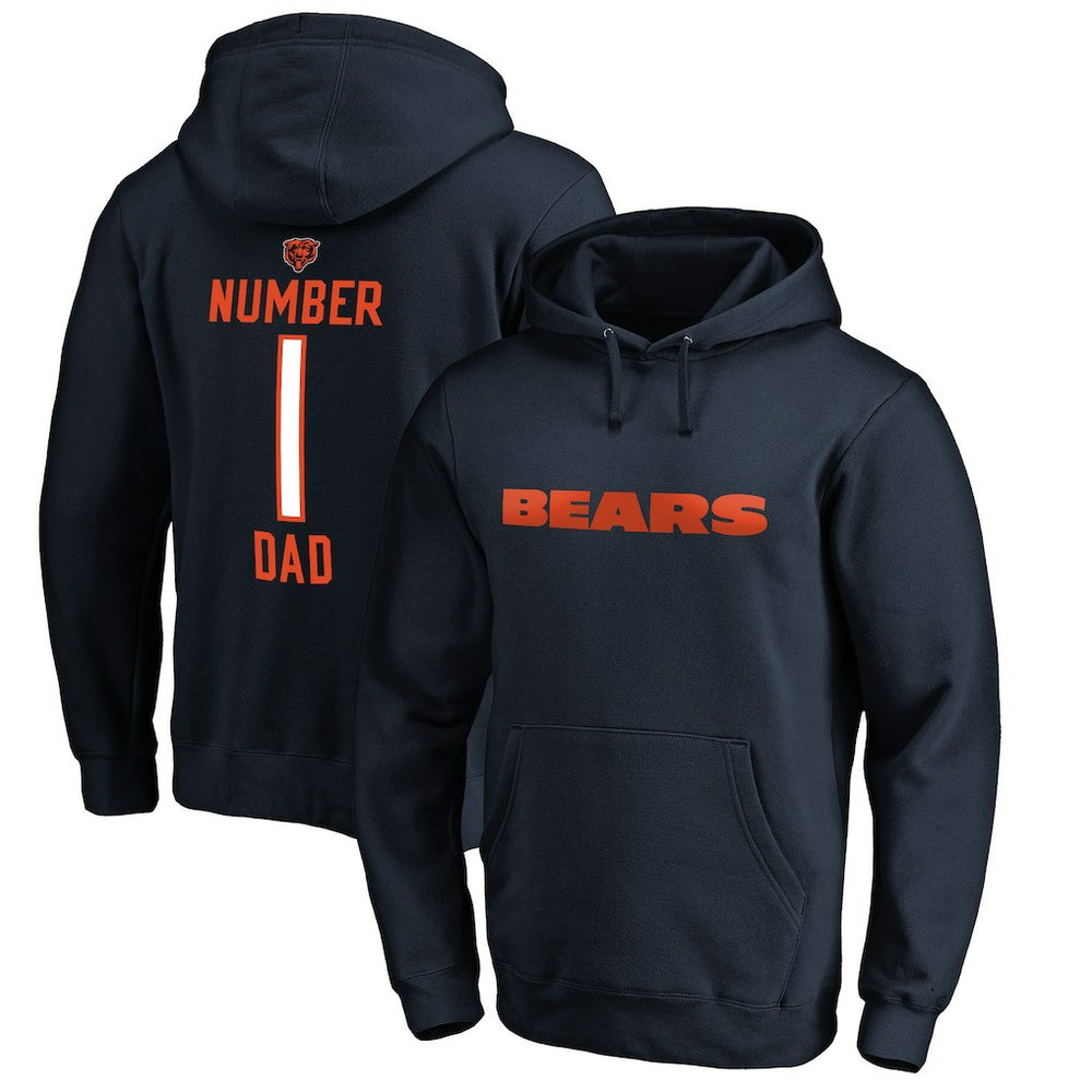 Chicago Bears #1 Dad Pullover Hoodie - Navy - NFL