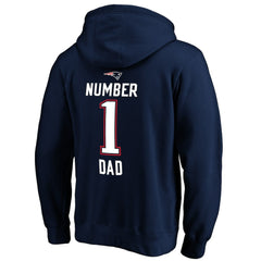 New England Patriots #1 Dad Pullover Hoodie - Navy - NFL