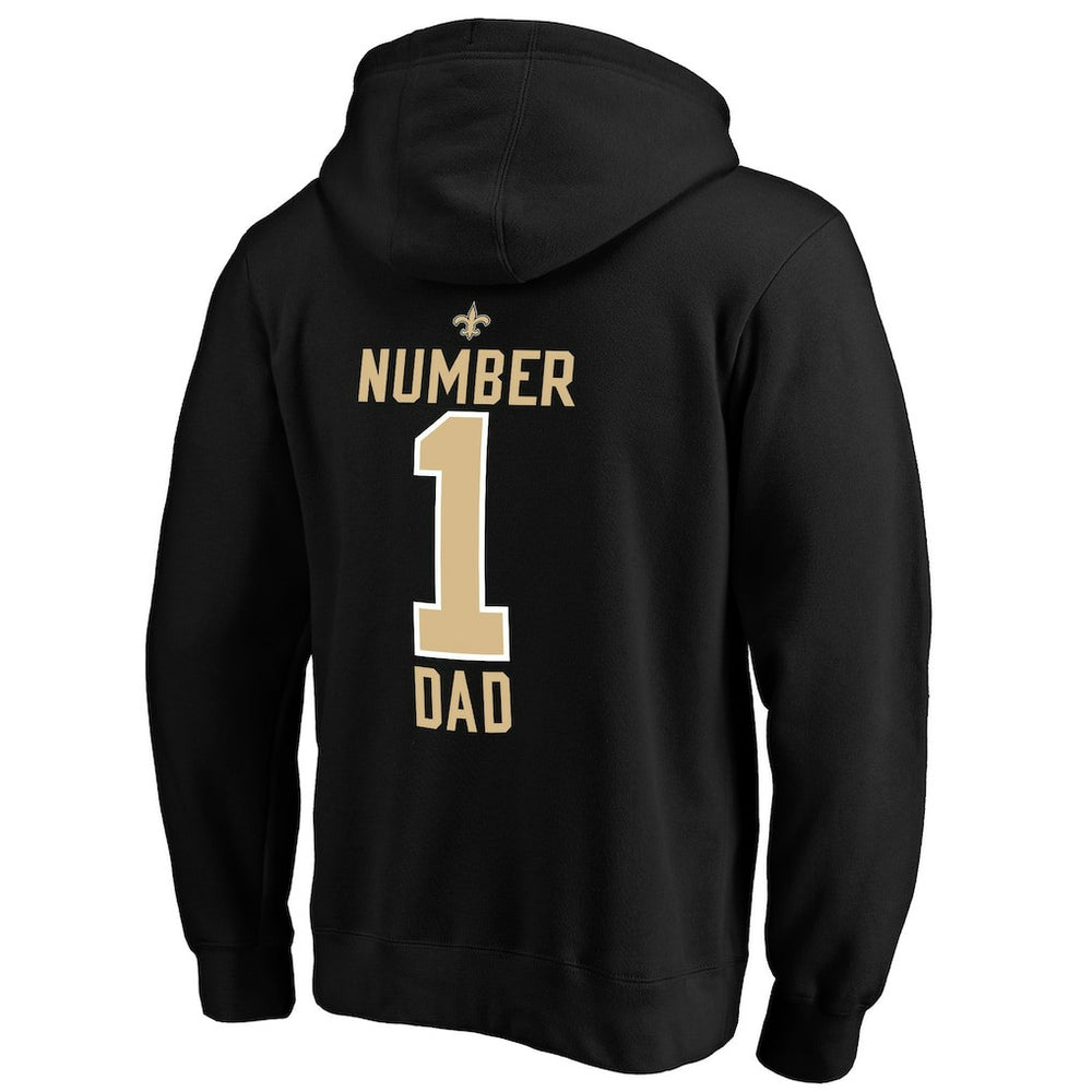 New Orleans Saints #1 Dad Pullover Hoodie - Black - NFL