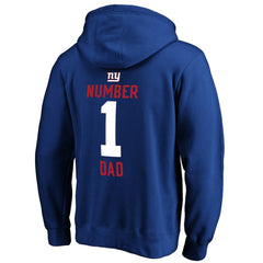 New York Giants #1 Dad Pullover Hoodie - Royal - NFL