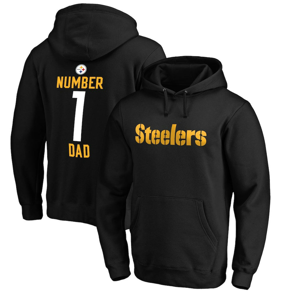 Pittsburgh Steelers #1 Dad Pullover Hoodie - Black - NFL