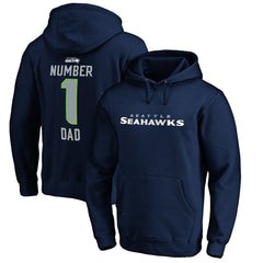 Seattle Seahawks #1 Dad Pullover Hoodie - Navy - NFL