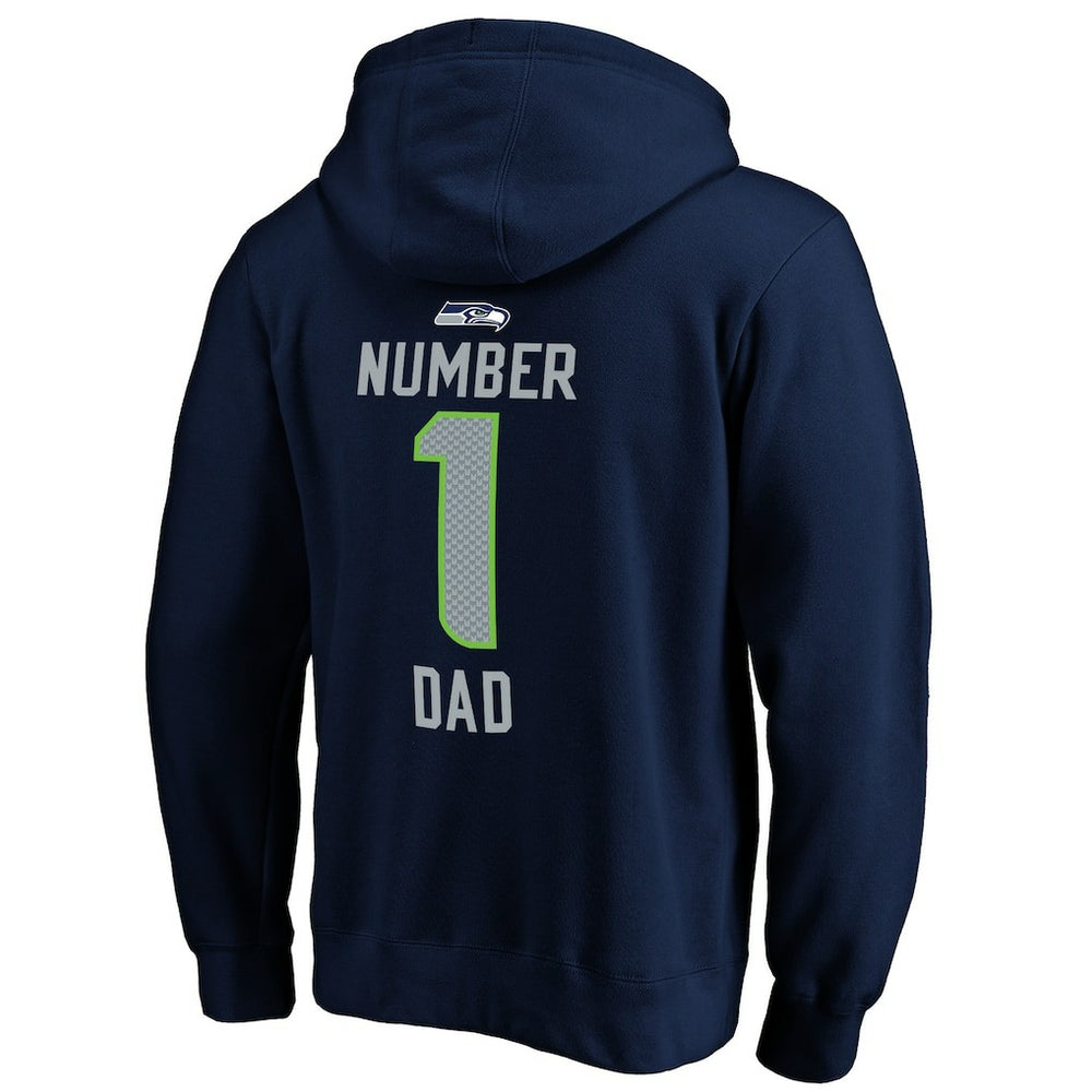 Seattle Seahawks #1 Dad Pullover Hoodie - Navy - NFL